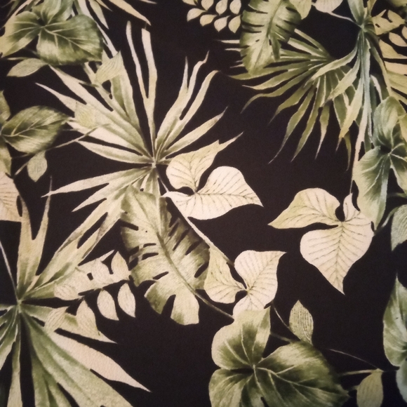 🆕 Bobeau Midi Dress, Black with Green Leaves, XL - Picture 6 of 7